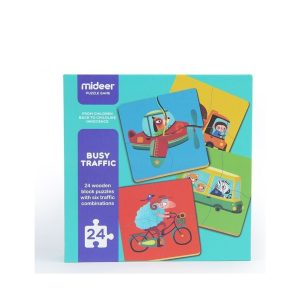6 Busy Traffic Wooden Puzzles – 4 Pcs – Mideer 6 Busy Traffic Wooden Puzzles - 4 Pcs Mideer Jigsaw Puzzles