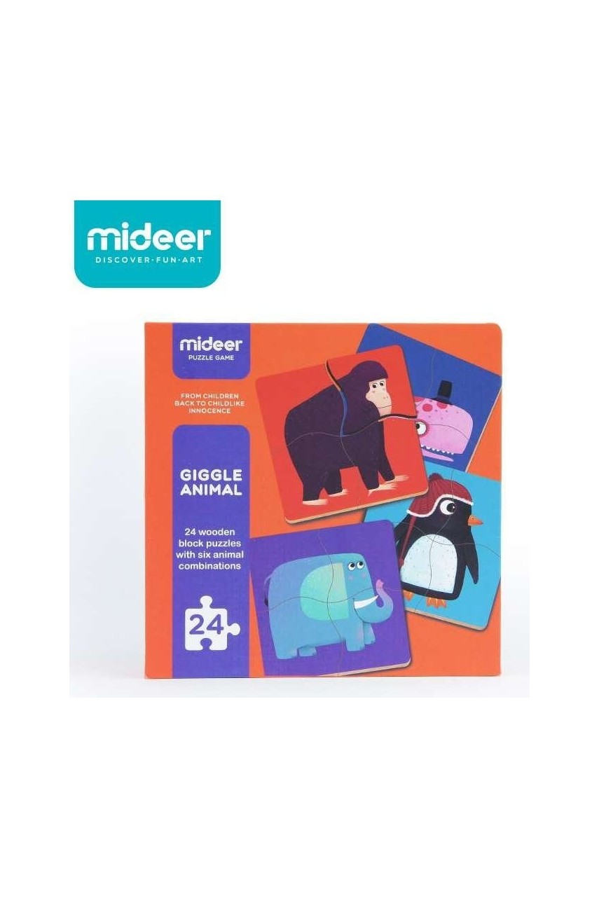 6 Happy Animal Wooden Puzzles – 4 Pcs – Mideer 6 Happy Animal Wooden Puzzles - 4 Pcs Mideer Jigsaw Puzzles