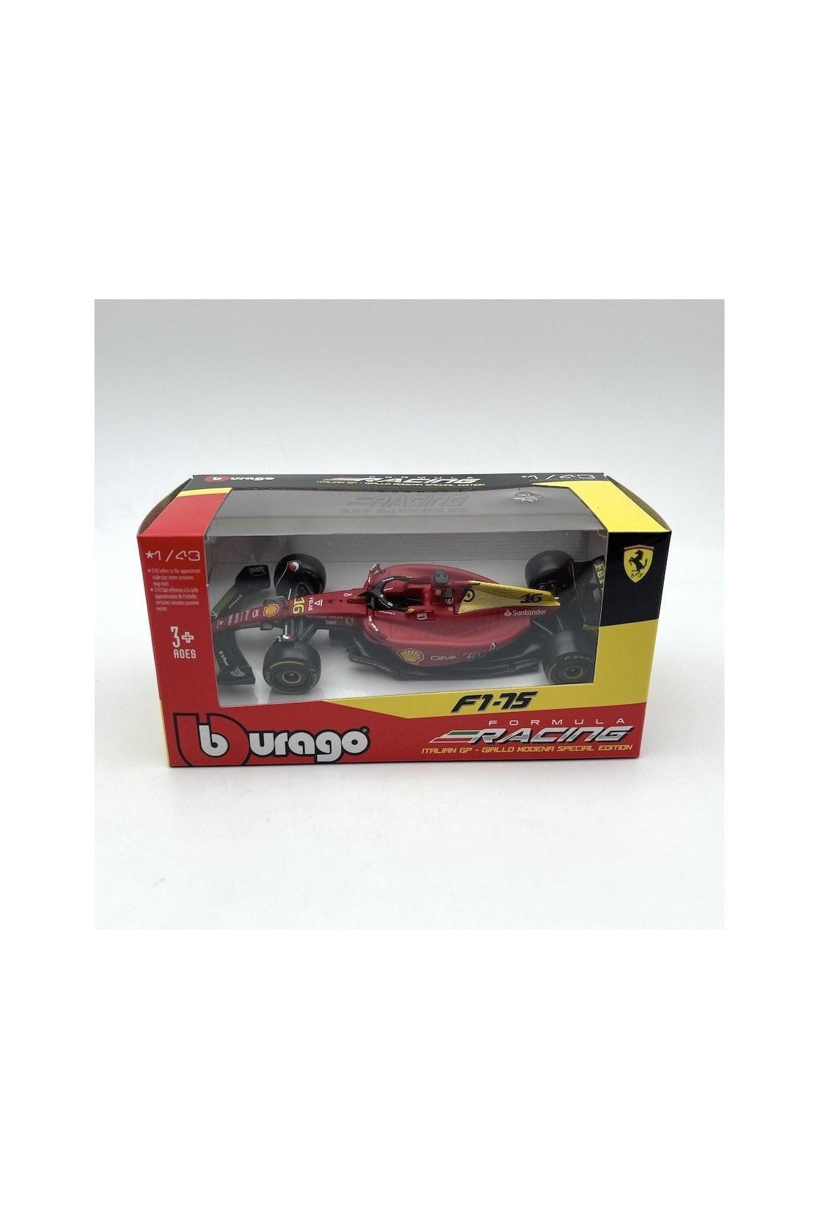 Bburago 1:43 Scale Ferrari F1-75 #16 Leclerc 2022 Italian GP Diecast Model – Bburago Bburago 1:43 Scale Ferrari F1-75 #16 Leclerc 2022 Italian GP Diecast Model Bburago Cars & Toys