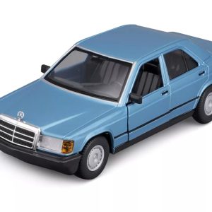 Bburago 18-21103 – Model Car – Mercedes 190E '87 (Diamond Blue, Scale 1:24) – Bburago Bburago 18-21103 - Model Car - Mercedes 190E '87 (Diamond Blue