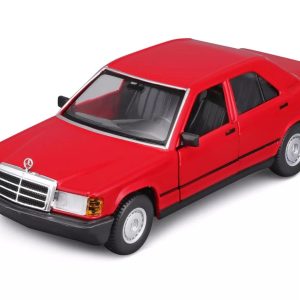 Bburago 18-21103 Model Car – Mercedes 190E '87 (Red, Scale 1:24) – Bburago Bburago 18-21103 Model Car - Mercedes 190E '87 (Red