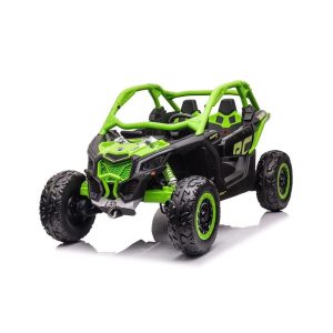 Can Am Maverick Licensed 24V Electric Ride On UTV Buggy, LED Lights, EVA Wheels, MP3, Parental Remote – Green – Maverick Can Am Maverick Licensed 24V Electric Ride On UTV Buggy