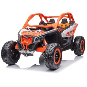 Can Am Maverick Licensed 24V Electric Ride On UTV Buggy, LED Lights, EVA Wheels, MP3, Parental Remote – Orange – Maverick Can Am Maverick Licensed 24V Electric Ride On UTV Buggy
