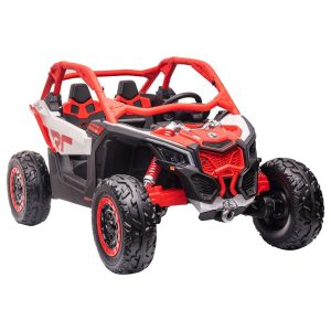 Can Am Maverick Licensed 24V Electric Ride On UTV Buggy, LED Lights, EVA Wheels, MP3, Parental Remote – Red – Maverick Can Am Maverick Licensed 24V Electric Ride On UTV Buggy