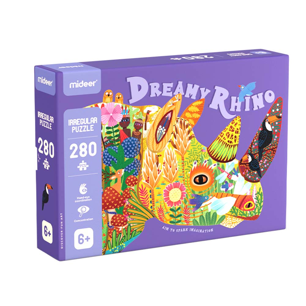 Dreamy Rhino Puzzle – 280 Pcs – Mideer Dreamy Rhino Puzzle - 280 Pcs Mideer Jigsaw Puzzles
