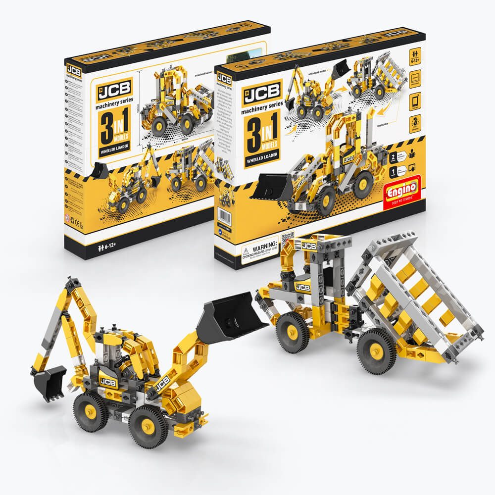 Engino JCB Wheel Loader 3-in-1 STEM Building Kit – Engino Engino JCB Wheel Loader 3-in-1 STEM Building Kit Engino Art & Craft