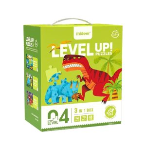 Level Up Puzzles – Dino (3 In 1) Level 4 – Mideer Level Up Puzzles - Dino (3 In 1) Level 4 Mideer Puzzles