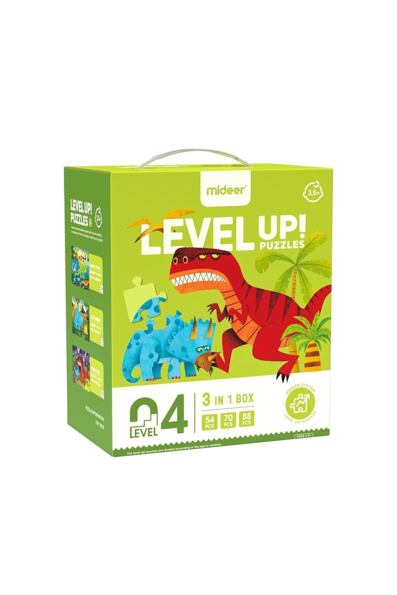 Level Up Puzzles – Dino (3 In 1) Level 4 – Mideer Level Up Puzzles - Dino (3 In 1) Level 4 Mideer Puzzles