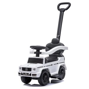 Mercedes G Wagon 3-in-1 Handle Push Ride-On Car – White – Mercedes Mercedes G Wagon 3-in-1 Handle Push Ride-On Car - White Mercedes Push Car