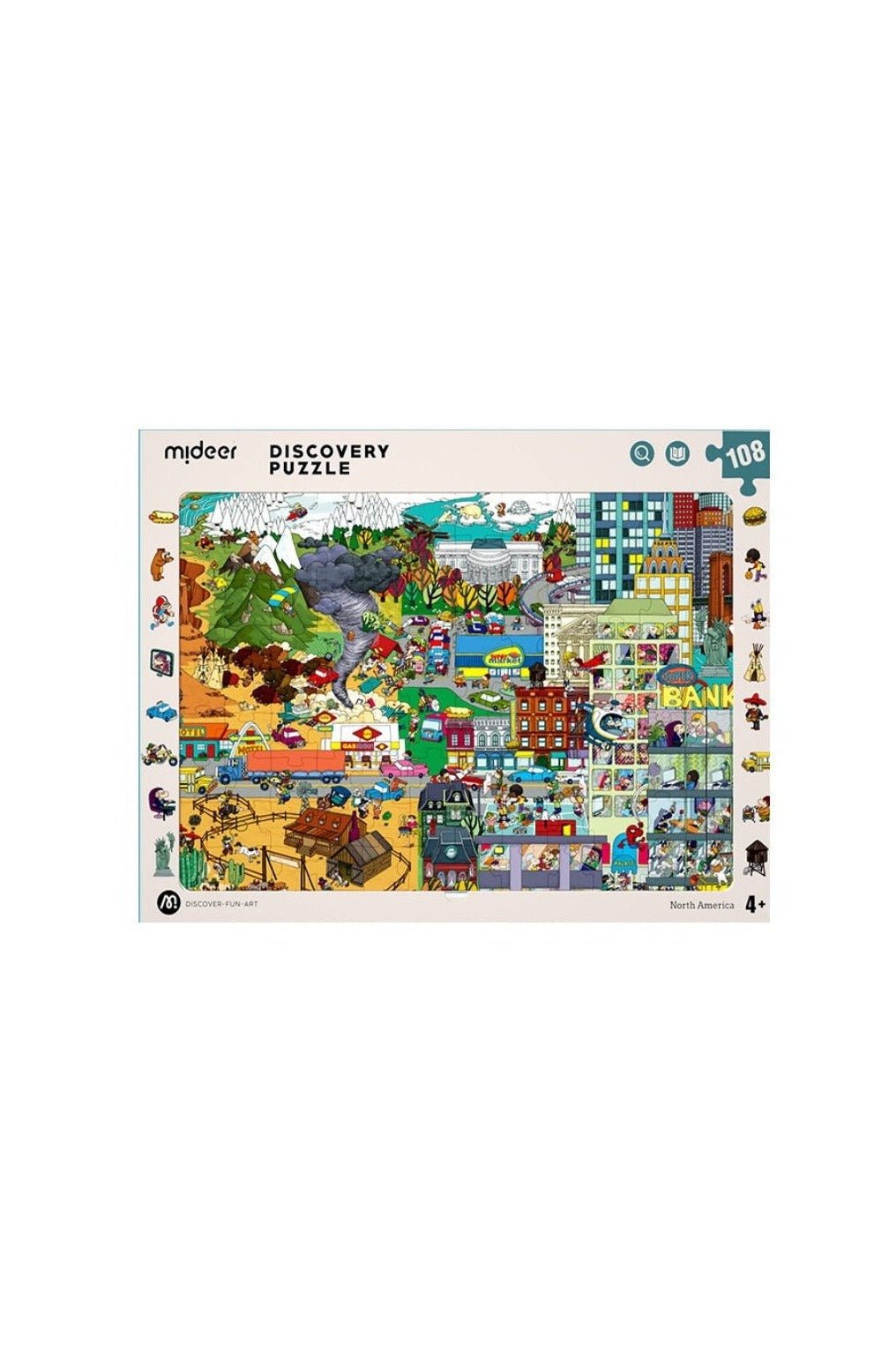 Observation Puzzle – North America – 108 Pcs – Mideer Observation Puzzle - North America - 108 Pcs Mideer Puzzles