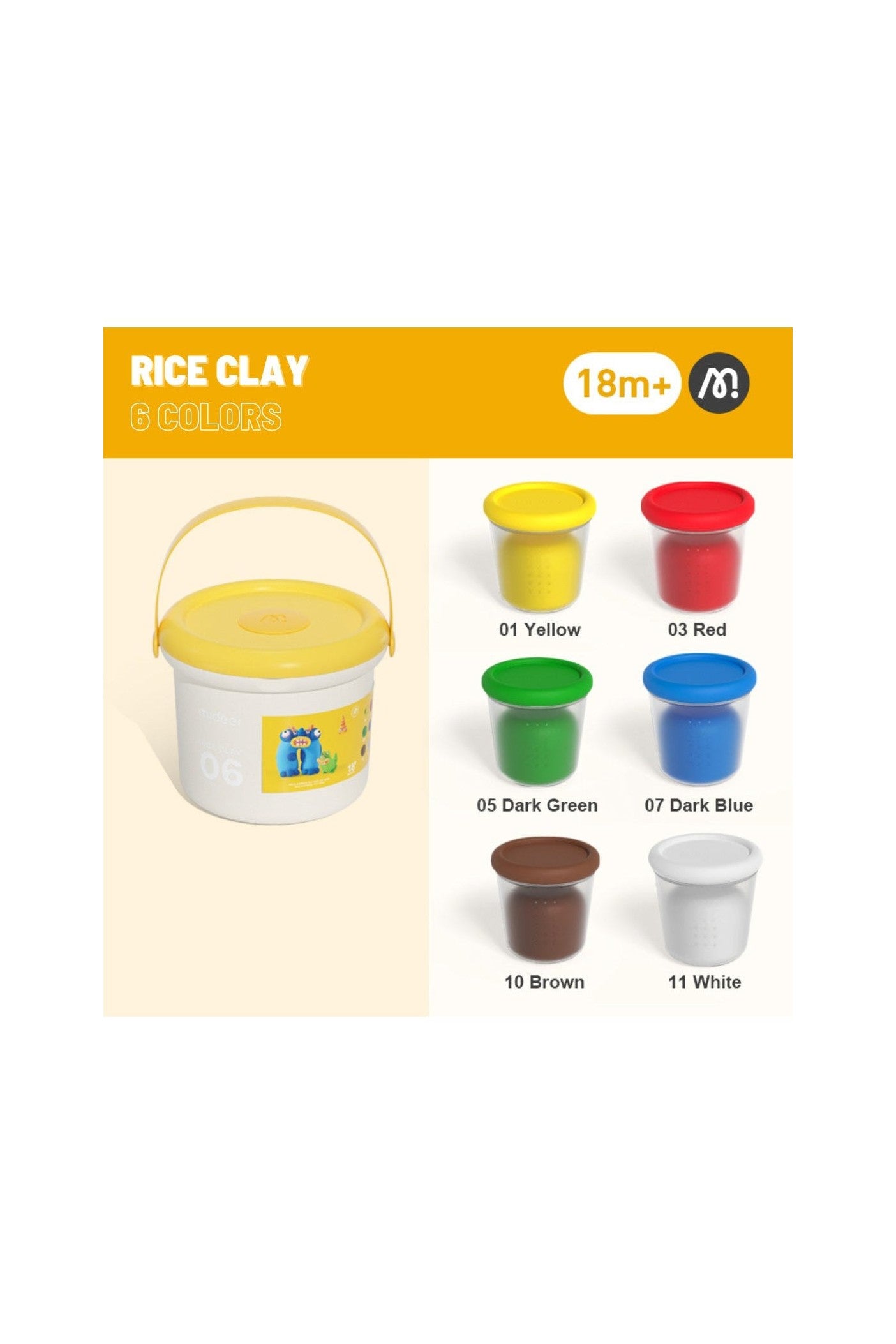 Rice Clay Bucket – 6 Colors – Mideer Rice Clay Bucket - 6 Colors Mideer Art & Craft