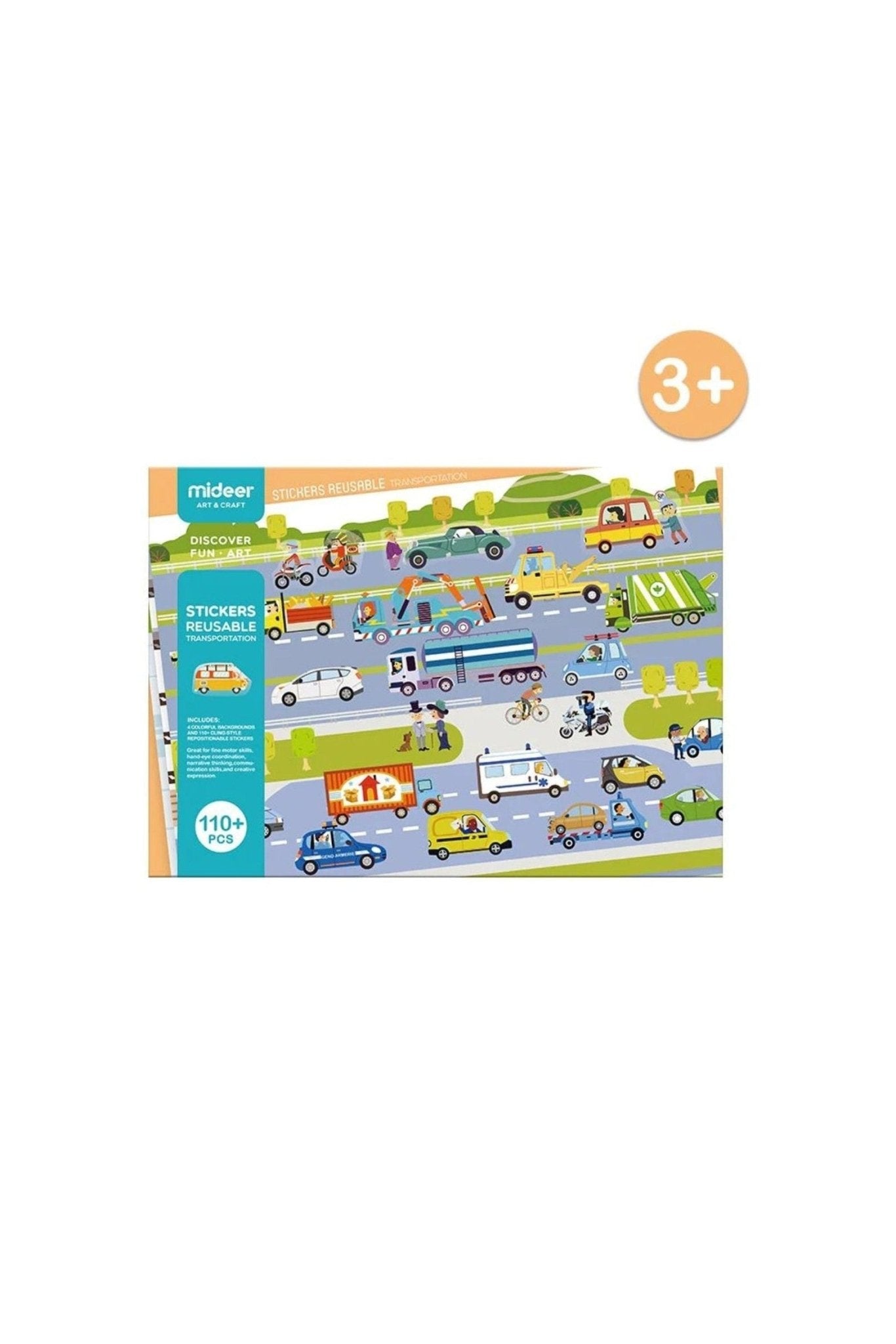 Transportation Reusable Stickers – Mideer Transportation Reusable Stickers Mideer Art & Craft