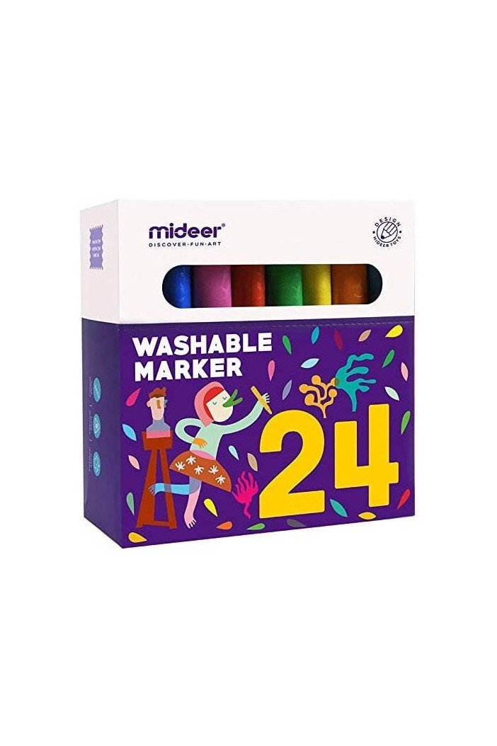 Washable Markers – 24 Colors – Mideer Washable Markers - 24 Colors Mideer Art & Craft