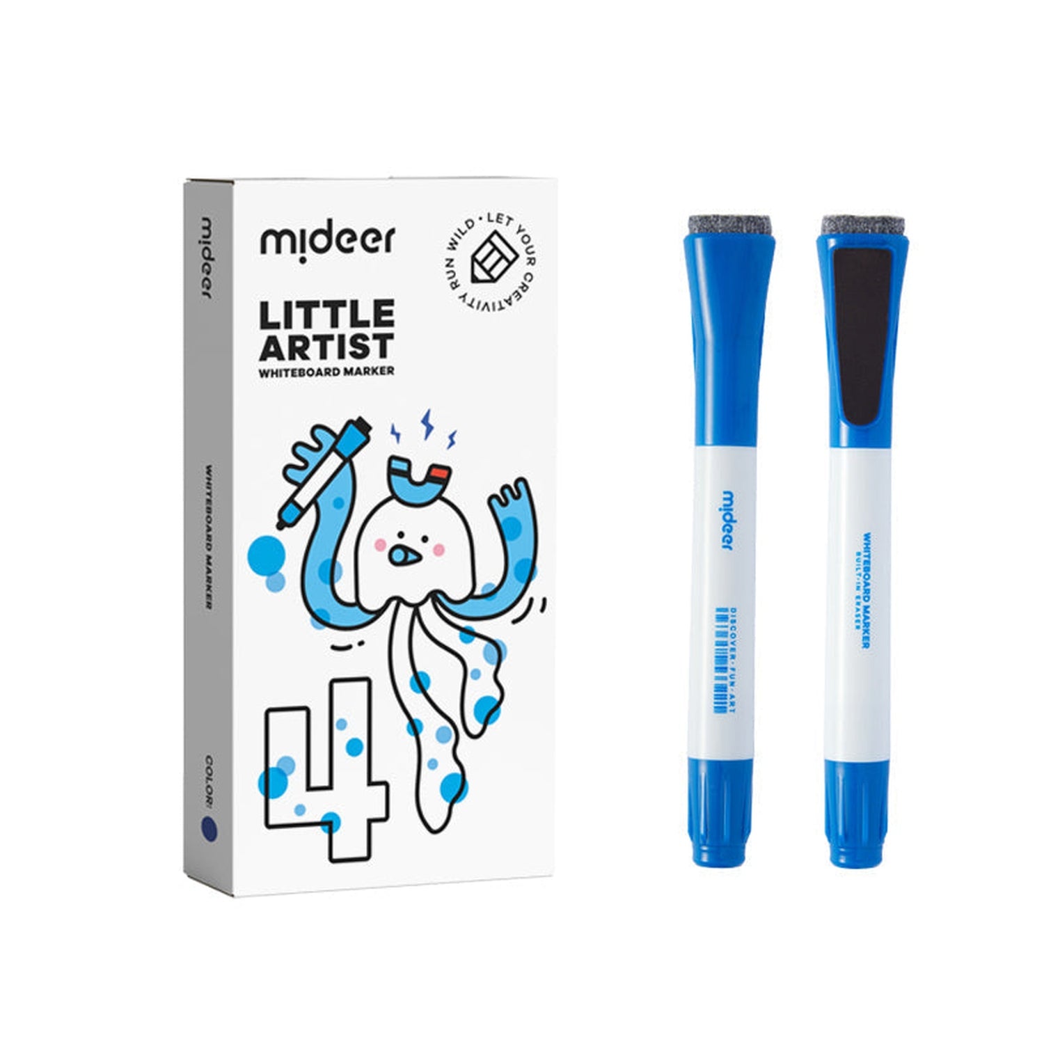 White Board Markers – 4 Pcs (Blue) – Mideer White Board Markers - 4 Pcs (Blue) Mideer Early Education