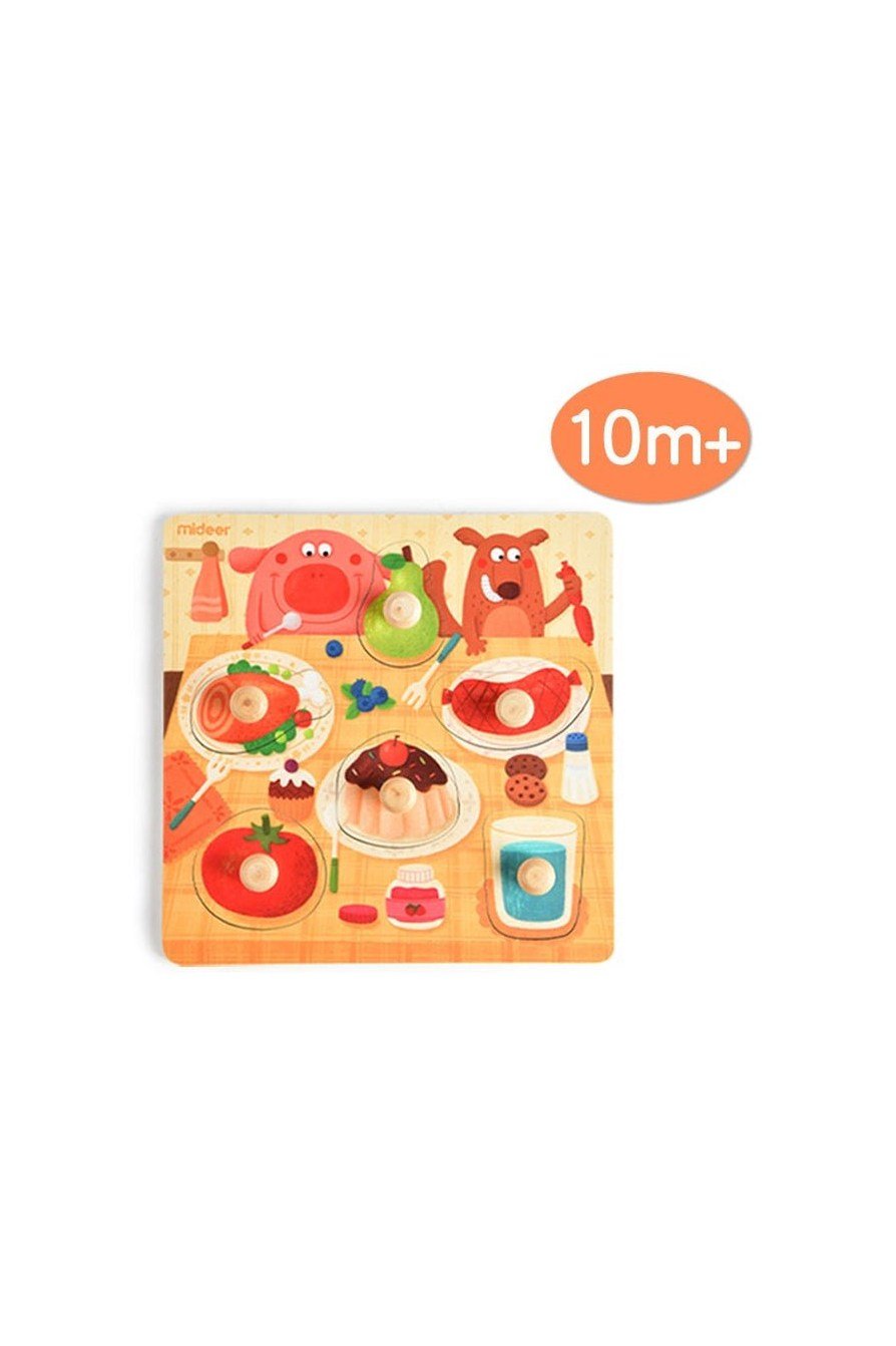 Wooden Peg Puzzle – Dinner Time – Mideer Wooden Peg Puzzle - Dinner Time Mideer Jigsaw Puzzles
