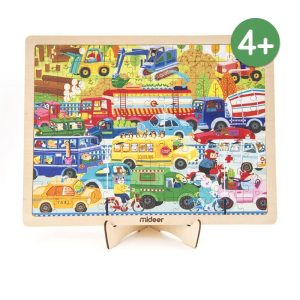 Wooden Puzzle – Traffic (100 Pcs) – Mideer Wooden Puzzle - Traffic (100 Pcs) Mideer Jigsaw Puzzles